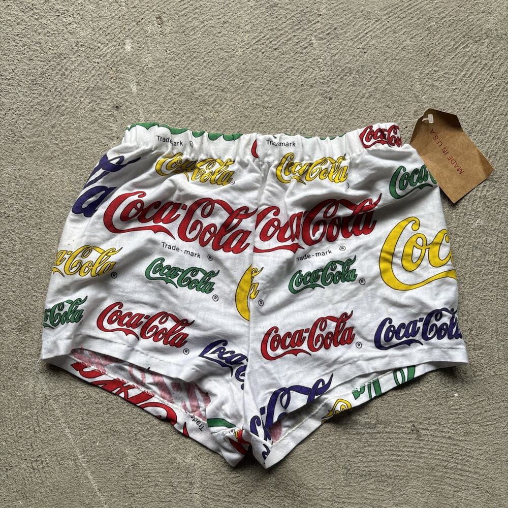Deadstock 80s Vintage Kids Coca-Cola Short Shorts Sz Large